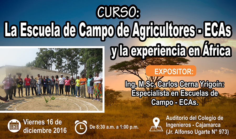 Curso “La escuela de campo de agricultores – ECAS y la experiencia en África”