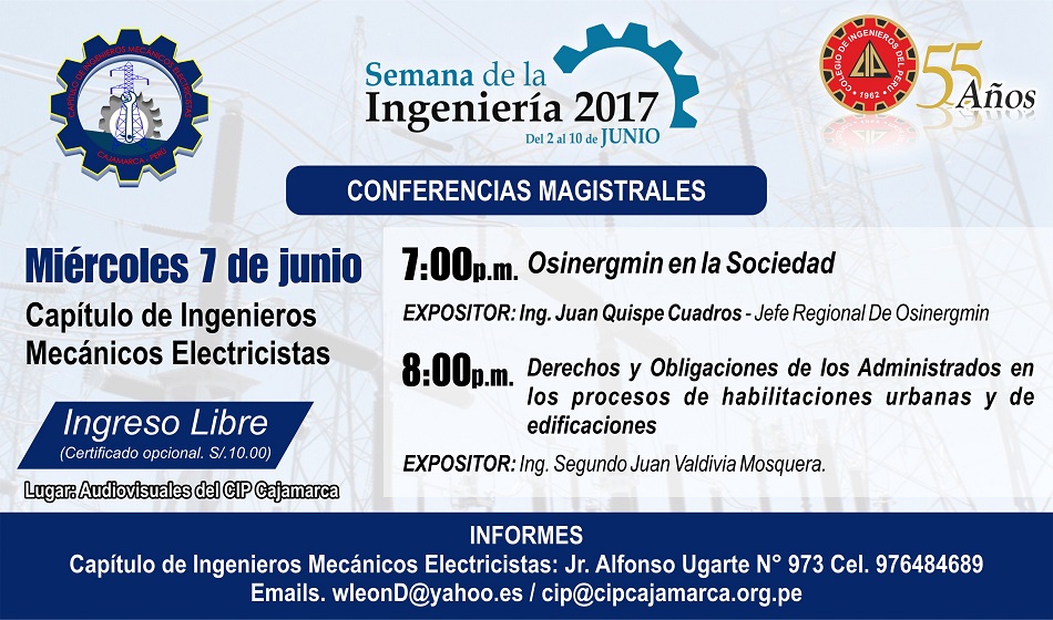 Conferencias Capítulo Ingenieros Mecánicos Electricistas