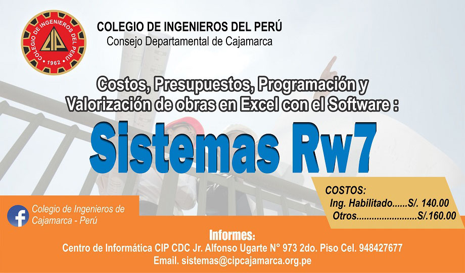 Taller: “Costos, presupuestos y valoraciones con Excel aplicando el Software Sistemas RW7″