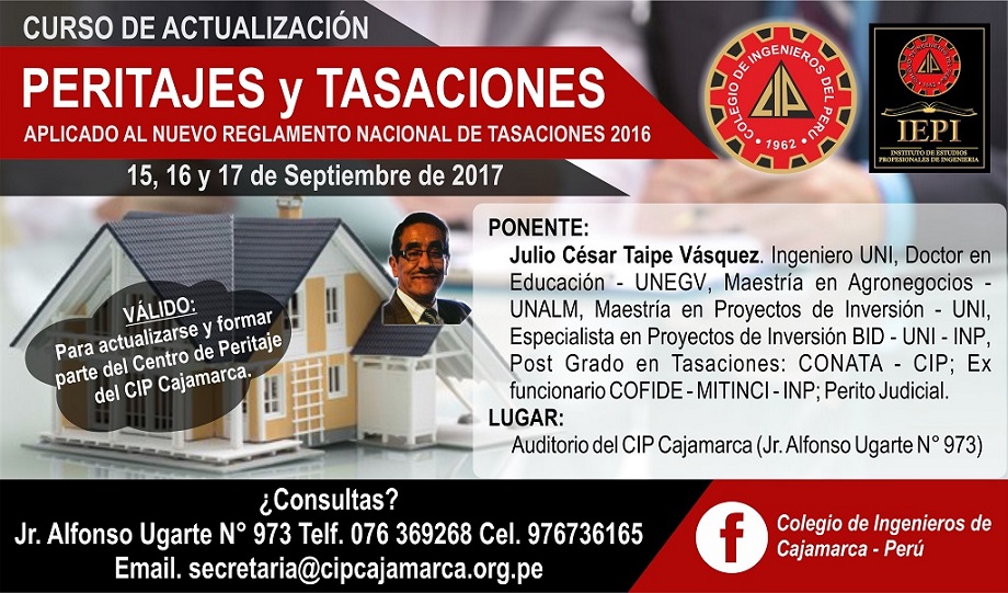 Curso de actualizacion: PERITAJES Y TASACIONES