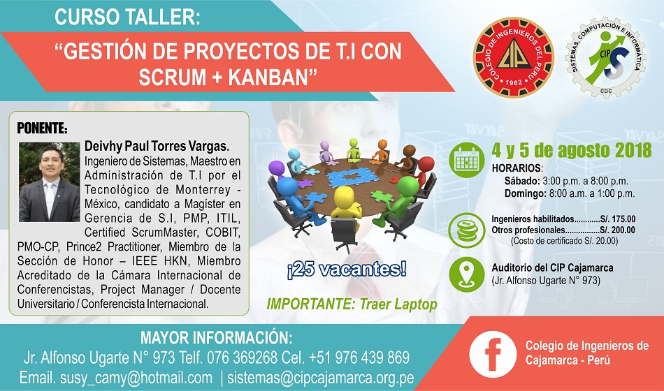 CURSO TALLER: Gestión de Proyectos de T.I. con Scrum + Kanban