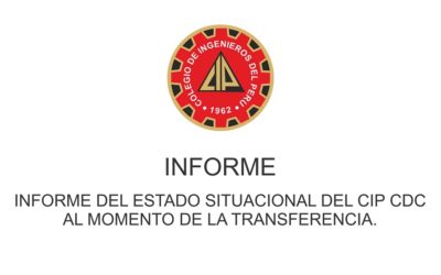 Informe del estado situacional del CIP CDC al momento de la transferencia.