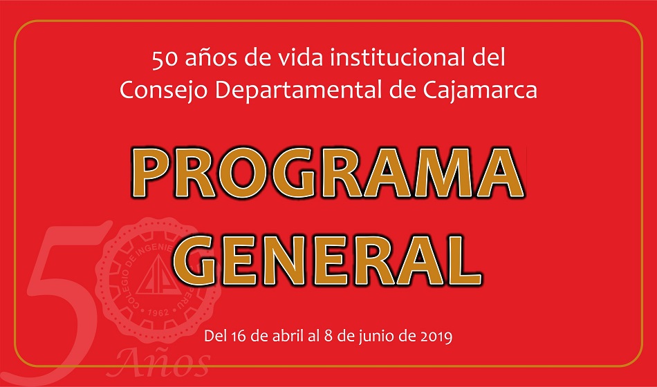 Programa General 50 años del CIP Cajamarca