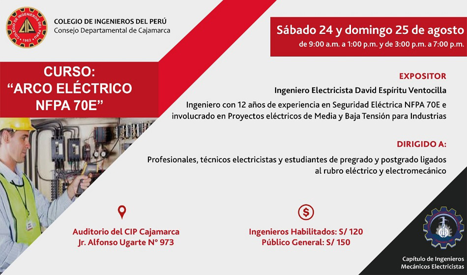 CURSO DE ACTUALIZACIÓN: “Arco eléctrico NFPA 70E”