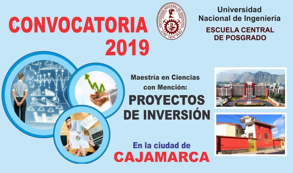 CONVOCATORIA UNI 2019: Estudia la Maestría Proyectos de Inversión