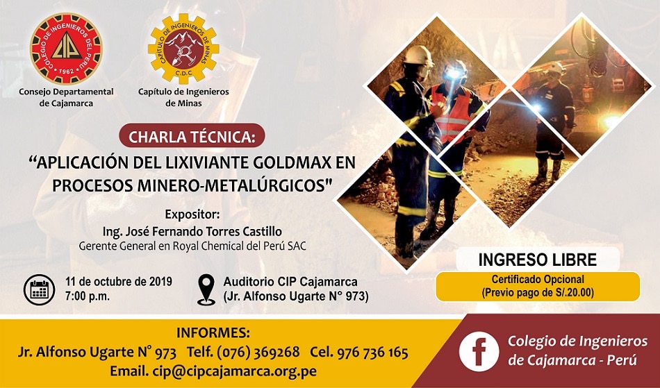 Charla Técnica: Aplicación del lixiviante GoldMAX en procesos minero-metalúrgicos