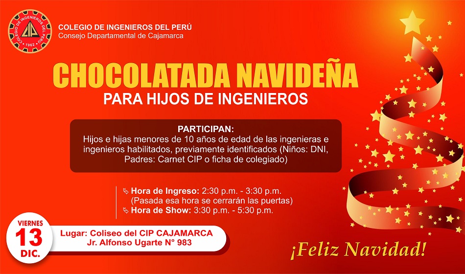 CHOCOLATADA para hijos e hijas de Ingenieros” – 13 de diciembre 2019