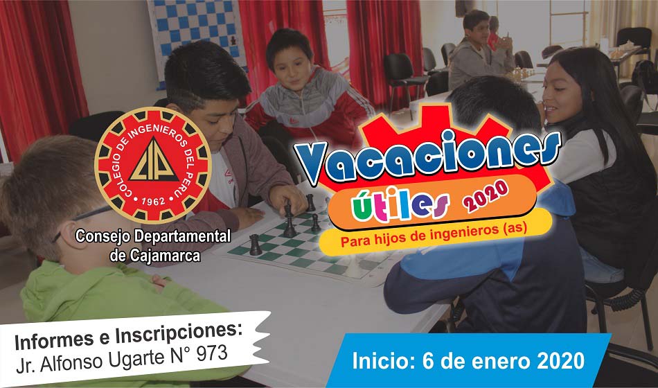 Vacaciones Útiles CIP Cajamarca 2020 ¡Inscripciones abiertas!