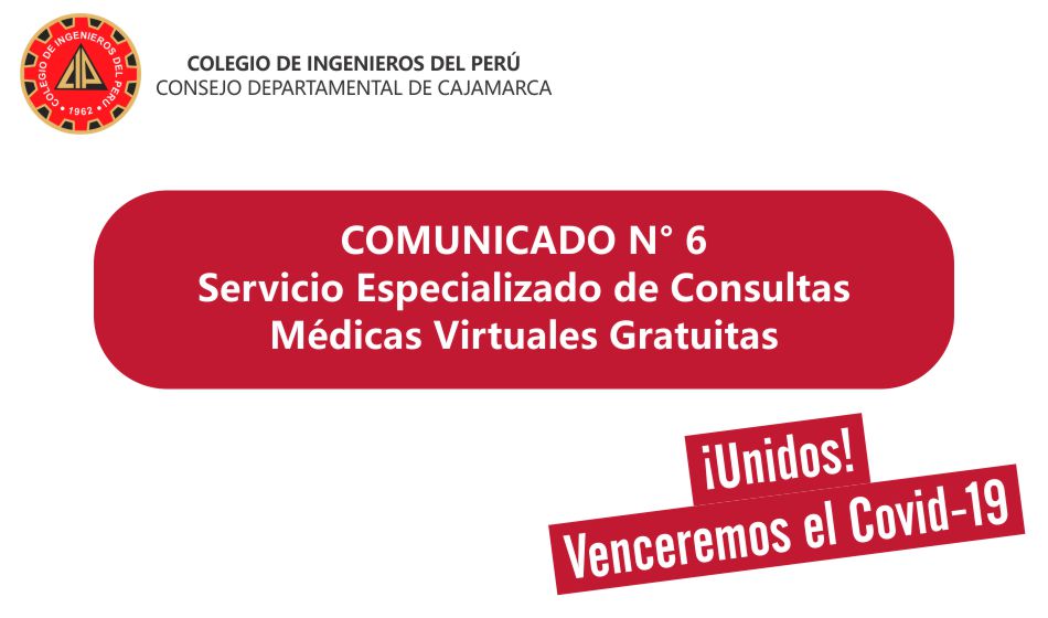 Comunicados N° 6 – Servicio de Consultas Médicas Virtuales Gratuitas