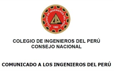 Comunicado a los Ingenieros del Perú