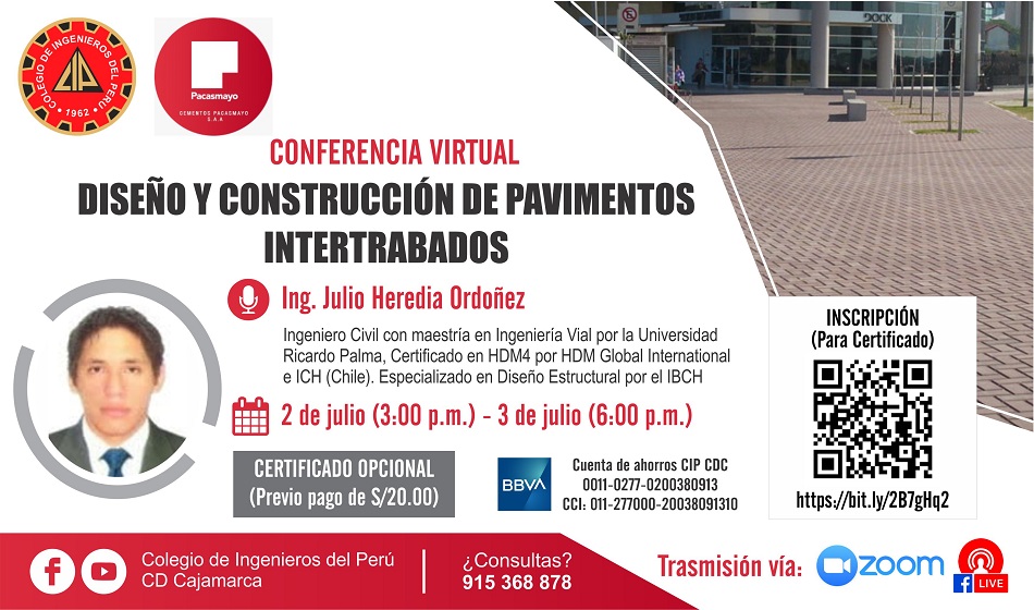 Conferencia Virtual: “Diseño y Construcción de Pavimentos Intertrabados”