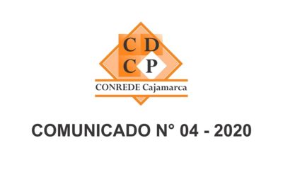 Comunicado Nro. 04-2020 CONREDE Cajamarca