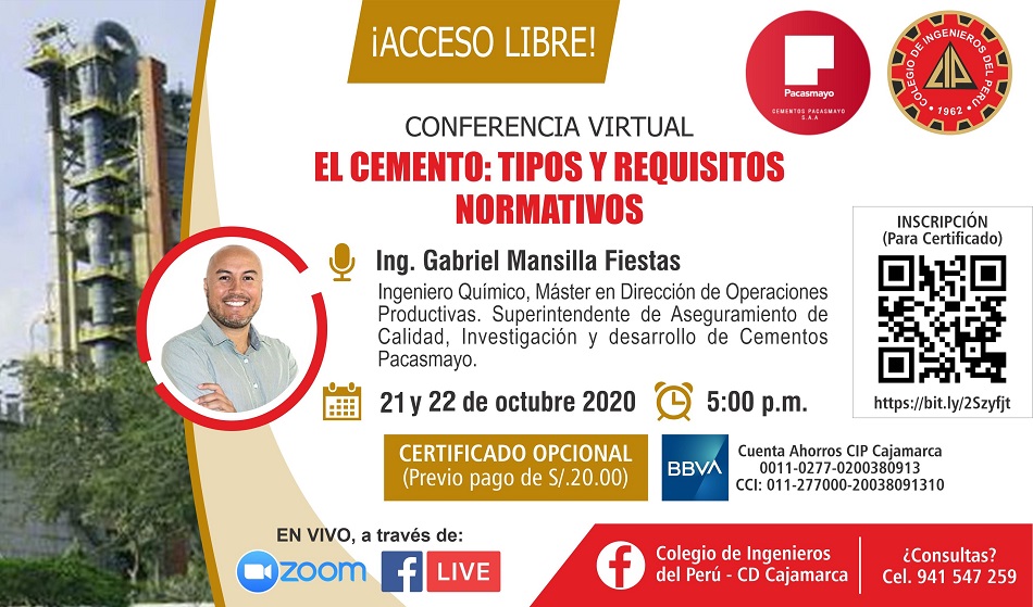 Curso Taller Virtual: “CEMENTOS: TIPOS Y REQUISITOS NORMATIVO”