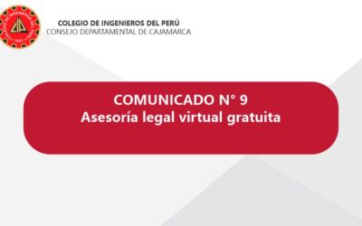 COMUNICADO N° 9: Asesoría Legal virtual gratuita