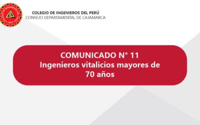 Comunicado N° 11. Vitalicios mayores de 70 años