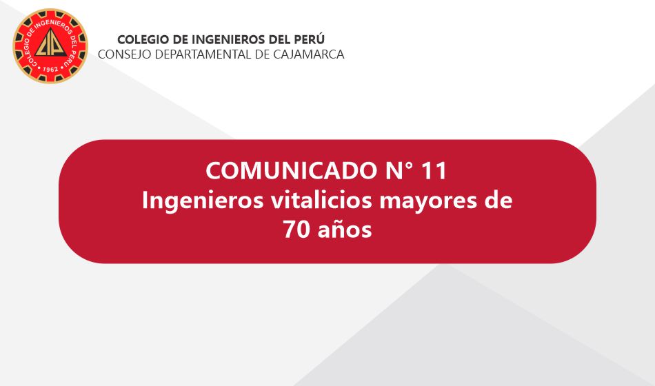 Comunicado N° 11. Vitalicios mayores de 70 años