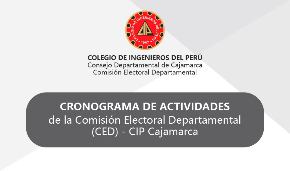 Calendario de actividades de la Comisión Electoral Departamental (CED)