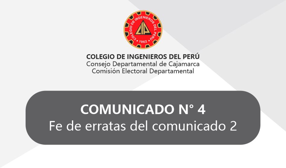 COMUNICADO N° 4 – CED – Fe de erratas del comunicado 2