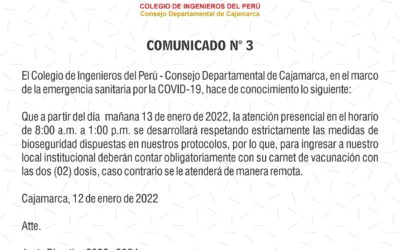 COMUNICADO 3: Horario de atención semipresencial