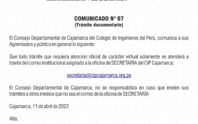 COMUNICADO 7: Trámite documentario