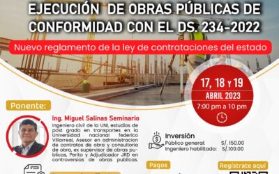 CURSO: Ejecución de obras públicas de conformidad con el DS. 234-2022