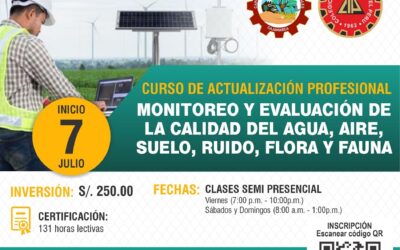 CURSO SEMIPRESENCIAL: Monitoreo y evaluación de la calidad del agua, aire, suelo, ruido, flora y fauna