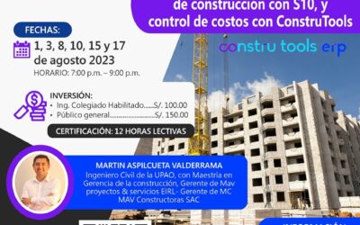 Curso de actualización profesional virtual | “Estimación de costos en proyectos de construcción con S10, y control de costos con ConstruTools”