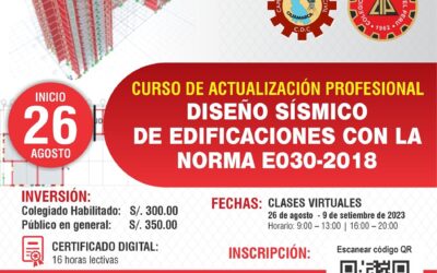 Curso de actualización profesional virtual: “Diseño Sísmico de Edificaciones con la Norma E030-2018”