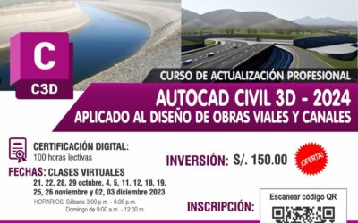 CURSO VIRTUAL: AUTOCAD CIVIL 3D – 2024, aplicado al diseño de obras viales y canales