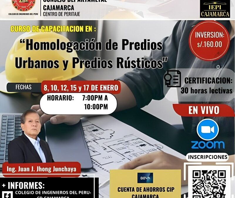 Curso de capacitación en “Homologación de predios urbanos y predios rústicos”