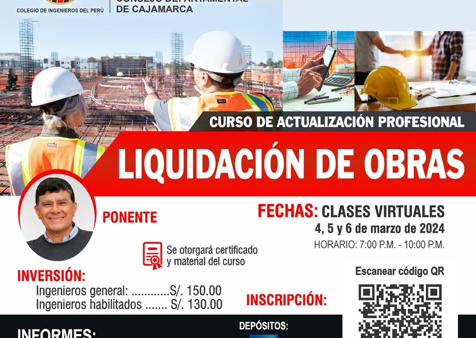 Curso de actualización profesional: “LIQUIDACIÓN DE OBRAS” 2024