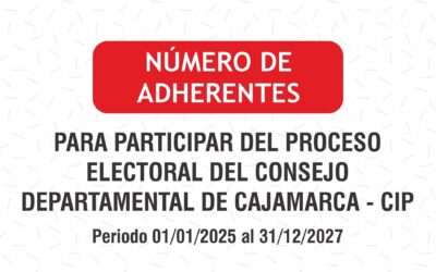 Número de adherentes para participar del proceso electoral del CIP Cajamarca