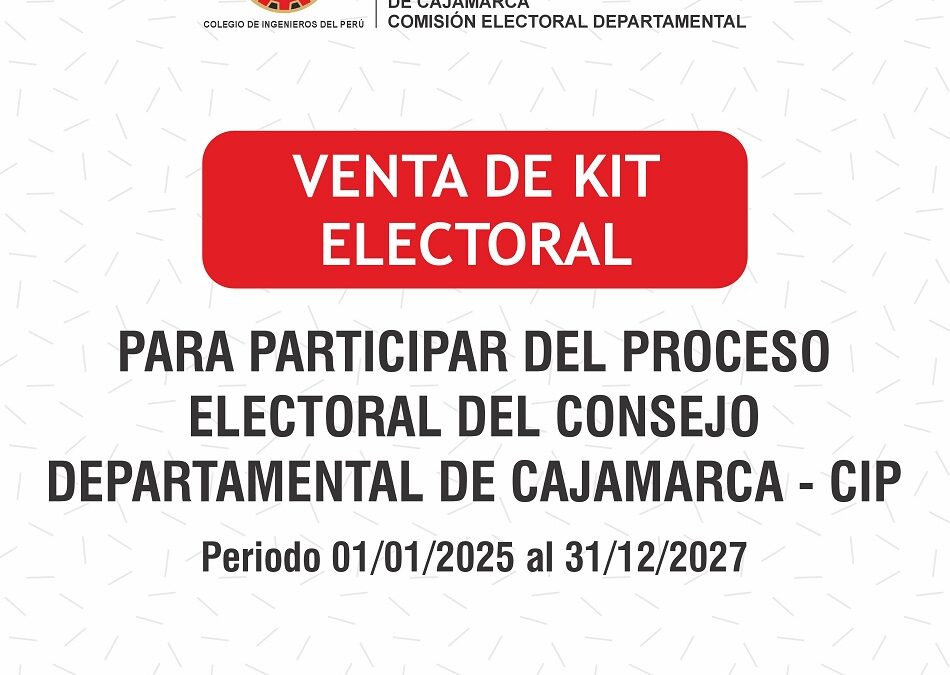 COMUNICADO N° 01-CED-CDC-CIP: Venta de Kit Electoral