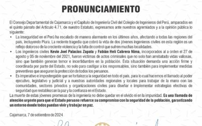 PRONUNCIAMIENTO ante los últimos actos delictivos en Piura