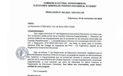 RESOLUCIÓN N° 002-CED-CDC-CIP: Listas admitidas por apelación al Tribunal Nacional Electoral