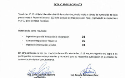 ACTA N° 32-2024-CIPCAJ/CE – Número para listas aptas