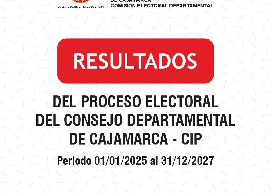 ELECCIONES GENERALES: Resultados oficiales del CIP CAJAMARCA