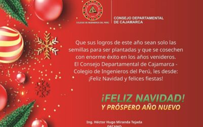 ¡FELIZ NAVIDAD! y próspero Año Nuevo te desea el CIP CD Cajamarca