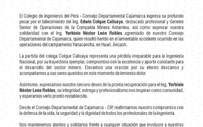 PRONUNCIAMIENTO N° 006-2025: Sobre el accidente en la compañía minera Antamina, campamento minero Yanacancha – Huari – Ancash.