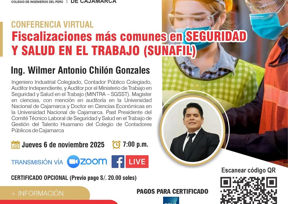 Conferencia Virtual: Fiscalizaciones más comunes en SEGURIDAD Y SALUD EN EL TRABAJO (SUNAFIL)