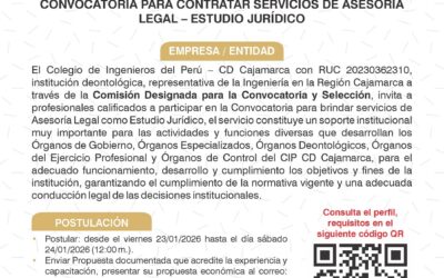 Convocatoria para contratar servicios de Asesoría Legal – Estudio Jurídico