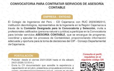 Convocatoria para contratar servicios de Asesoría Contable